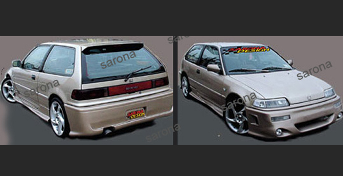 Custom Honda Civic Body Kit  Coupe (1988 - 1991) - $890.00 (Manufacturer Sarona, Part #HD-023-KT)